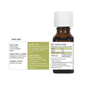 Aura Cacia Organic Sweet Orange Essential Oil 0.25 FL. OZ.